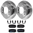 KIT-072924-1522 2-Wheel Set Rear Brake Disc and Pad Kit, Plain Surface 5 Lugs 261.87 mm Semi-metallic, Includes (1) Brake Pad Set and (2) Brake Disc
