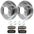 KIT-072924-1524 2-Wheel Set Rear Brake Disc and Pad Kit, Plain Surface 5 Lugs 261.87 mm Semi-metallic, Includes (1) Brake Pad Set and (2) Brake Disc