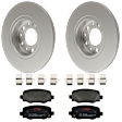 KIT-072924-1541 2-Wheel Set Rear Brake Disc and Pad Kit, Plain Surface 5 Lugs 278 mm Ceramic, Includes (1) Brake Pad Set and (2) Brake Disc