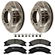 KIT-072924-1561 2-Wheel Set Rear Brake Disc and Pad Kit, Plain Surface 8 Lugs 344.93 mm Semi-metallic, Includes (2) Brake Disc and (1) Brake Pad Set