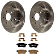 KIT-072924-1580 2-Wheel Set Rear Brake Disc and Pad Kit, Plain Surface 5 Lugs 302.01 mm Ceramic, Includes (1) Brake Pad Set and (2) Brake Disc