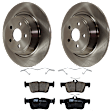2018 Lincoln MKZ - 2-Wheel Set Rear Brake Disc and Pad Kit, Plain Surface, 5 Lugs, 314.96 mm, Ceramic, 3.0L 6Cyl, Includes (2) Disc and (1) Pad Set