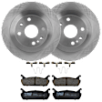 KIT-072924-1592 2-Wheel Set Rear Brake Disc and Pad Kit, Plain Surface 4 Lugs 250.95 mm Ceramic, Includes (2) Brake Disc and (1) Brake Pad Set