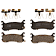 KIT-072924-1594 2-Wheel Set Rear Brake Disc and Pad Kit, Plain Surface 4 Lugs 250.95 mm Semi-metallic, Includes (2) Brake Disc and (1) Brake Pad Set