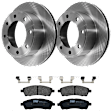 KIT-072924-1597 2-Wheel Set Rear Brake Disc and Pad Kit, Plain Surface 8 Lugs 325.88 mm Semi-metallic, Includes (2) Brake Disc and (1) Brake Pad Set