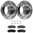 KIT-072924-1598 2-Wheel Set Rear Brake Disc and Pad Kit, Plain Surface 8 Lugs 325.88 mm Semi-metallic, Includes (2) Brake Disc and (1) Brake Pad Set