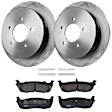 KIT-072924-1602 2-Wheel Set Rear Brake Disc and Pad Kit, Plain Surface 5 Lugs 334.01 mm Ceramic, Includes (2) Brake Disc and (1) Brake Pad Set