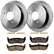 KIT-072924-1603 2-Wheel Set Rear Brake Disc and Pad Kit, Plain Surface 5 Lugs 334.01 mm Semi-metallic, Includes (2) Brake Disc and (1) Brake Pad Set