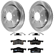KIT-072924-1614 2-Wheel Set Rear Brake Disc and Pad Kit, Plain Surface 6 Lugs 341.88 mm Ceramic, Includes (1) Brake Pad Set and (2) Brake Disc