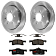 KIT-072924-1616 2-Wheel Set Rear Brake Disc and Pad Kit, Plain Surface 6 Lugs 341.88 mm Semi-metallic, Includes (1) Brake Pad Set and (2) Brake Disc
