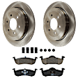 KIT-072924-1618 2-Wheel Set Rear Brake Disc and Pad Kit, Plain Surface 6 Lugs 341.88 mm Ceramic, Includes (2) Brake Disc and (1) Brake Pad Set