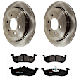 KIT-072924-1619 2-Wheel Set Rear Brake Disc and Pad Kit, Plain Surface 6 Lugs 341.88 mm Ceramic, Includes (2) Brake Disc and (1) Brake Pad Set