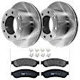 KIT-072924-1674 2-Wheel Set Rear Brake Disc and Pad Kit, Plain Surface 8 Lugs 340.11 mm Semi-metallic, Includes (2) Brake Disc and (1) Brake Pad Set
