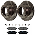 KIT-072924-1680 2-Wheel Set Rear Brake Disc and Pad Kit, Plain Surface 8 Lugs 325.88 mm Semi-metallic, Includes (1) Brake Pad Set and (2) Brake Disc