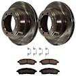KIT-072924-1681 2-Wheel Set Rear Brake Disc and Pad Kit, Plain Surface 8 Lugs 325.88 mm Semi-metallic, Includes (1) Brake Pad Set and (2) Brake Disc