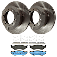 KIT-072924-1714 2-Wheel Set Brake Disc and Pad Kit, Plain Surface 10 Lugs 390 mm Semi-metallic, Includes (2) Brake Disc and (1) Brake Pad Set