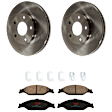 KIT-072924-1766 2-Wheel Set Front Brake Disc and Pad Kit, Plain Surface 5 Lugs 276 mm Ceramic, Includes (2) Disc and (1) Pad Set