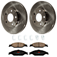 KIT-072924-1766 2-Wheel Set Front Brake Disc and Pad Kit, Plain Surface 5 Lugs 276 mm Ceramic, Includes (2) Disc and (1) Pad Set