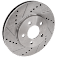 2007 Ford Mustang - 2-Wheel Set Front Brake Disc and Pad Kit, Cross-drilled and Slotted, 5 Lugs, 293.12 mm, Ceramic, 4.0L 6Cyl, Includes (2) Disc and (1) Pad Set