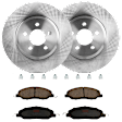 KIT-072924-1778 2-Wheel Set Front Brake Disc and Pad Kit, Plain Surface 5 Lugs 315.72 mm Ceramic, Includes (1) Brake Pad Set and (2) Brake Disc