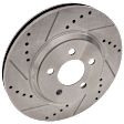 KIT-072924-1780 2-Wheel Set Front Brake Disc and Pad Kit, Cross-drilled and Slotted 5 Lugs 316.2 mm Ceramic, Includes (1) Brake Pad Set and (2) Brake Disc
