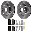 KIT-072924-1797 2-Wheel Set Front Brake Disc and Pad Kit, Plain Surface 5 Lugs 355.09 mm Ceramic, Includes (2) Brake Disc and (1) Brake Pad Set