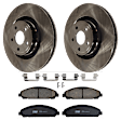KIT-072924-1808 2-Wheel Set Front Brake Disc and Pad Kit, Plain Surface 5 Lugs 352 mm Ceramic, Includes (2) Brake Disc and (1) Brake Pad Set
