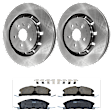 KIT-072924-1849 2-Wheel Set Front Brake Disc and Pad Kit, Plain Surface 5 Lugs 352.04 mm Ceramic, Includes (2) Brake Disc and (1) Brake Pad Set