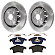 KIT-072924-1855 2-Wheel Set Front Brake Disc and Pad Kit, Plain Surface 5 Lugs 352.04 mm Semi-metallic, Includes (2) Brake Disc and (1) Brake Pad Set