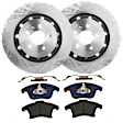 KIT-072924-1859 2-Wheel Set Front Brake Disc and Pad Kit, Plain Surface 5 Lugs 352.04 mm Semi-metallic, Includes (2) Brake Disc and (1) Brake Pad Set