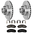 KIT-072924-1883 2-Wheel Set Front Brake Disc and Pad Kit, Plain Surface 5 Lugs 286.51 mm Semi-metallic RWD, Includes (1) Brake Pad Set and (2) Brake Disc