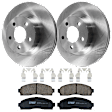 2004 Ford Ranger - 4-Piece Kit Front Brake Disc and Pad Kit, Plain Surface, 5 Lugs, Ceramic, 4WD, 3.0L 6Cyl,  Includes (2) Brake Disc and (1) Brake Pad Set