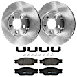 KIT-072924-1925 2-Wheel Set Front Brake Disc and Pad Kit, Plain Surface 5 Lugs 299.97 mm Semi-metallic, Includes (2) Brake Disc and (1) Brake Pad Set