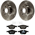 KIT-072924-1928 2-Wheel Set Front Brake Disc and Pad Kit, Plain Surface 5 Lugs 277.88 mm Semi-metallic, Includes (2) Brake Disc and (1) Brake Pad Set