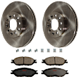2003 Ford Windstar - 2-Wheel Set Front Brake Disc and Pad Kit, Plain Surface, 5 Lugs, 281.5 mm, Ceramic, 3.8L 6Cyl,  Includes (2) Disc and (1) Pad Set