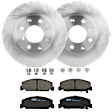 KIT-072924-1955 2-Wheel Set Front Brake Disc and Pad Kit, Plain Surface 4 Lugs 242.06 mm Ceramic, Includes (2) Brake Disc and (1) Brake Pad Set