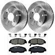 KIT-072924-1965 2-Wheel Set Front Brake Disc and Pad Kit, Plain Surface 4 Lugs 260 mm Ceramic, Includes (1) Brake Pad Set and (2) Brake Disc
