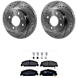 KIT-072924-1993 2-Wheel Set Front Brake Disc and Pad Kit, Cross-drilled and Slotted 4 Lugs 239.8 mm Semi-metallic, Includes (2) Brake Disc and (1) Brake Pad Set