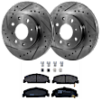 KIT-072924-1993 2-Wheel Set Front Brake Disc and Pad Kit, Cross-drilled and Slotted 4 Lugs 239.8 mm Semi-metallic, Includes (2) Brake Disc and (1) Brake Pad Set