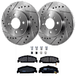 KIT-072924-1997 2-Wheel Set Front Brake Disc and Pad Kit, Cross-drilled and Slotted 4 Lugs 261.87 mm Semi-metallic, Includes (2) Brake Disc and (1) Brake Pad Set