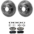 KIT-072924-2001 2-Wheel Set Front Brake Disc and Pad Kit, Cross-drilled and Slotted 4 Lugs 239.8 mm Ceramic, Includes (2) Brake Disc and (1) Brake Pad Set