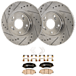 KIT-072924-2006 2-Wheel Set Front Brake Disc and Pad Kit, Cross-drilled and Slotted 5 Lugs 299.97 mm Ceramic, Includes (1) Brake Pad Set and (2) Brake Disc