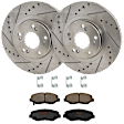KIT-072924-2007 2-Wheel Set Front Brake Disc and Pad Kit, Cross-drilled and Slotted 5 Lugs 299.97 mm Ceramic, Includes (1) Brake Pad Set and (2) Brake Disc