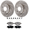 KIT-072924-2016 2-Wheel Set Front Brake Disc and Pad Kit, Cross-drilled and Slotted 5 Lugs 261.7 mm Ceramic, Includes (1) Brake Pad Set and (2) Brake Disc