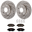 KIT-072924-2017 2-Wheel Set Front Brake Disc and Pad Kit, Cross-drilled and Slotted 5 Lugs 261.7 mm Ceramic, Includes (1) Brake Pad Set and (2) Brake Disc