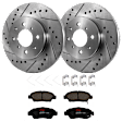 KIT-072924-2023 2-Wheel Set Front Brake Disc and Pad Kit, Cross-drilled and Slotted 4 Lugs 261.87 mm Ceramic, Includes (2) Brake Disc and (1) Brake Pad Set