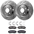 KIT-072924-2051 2-Wheel Set Front Brake Disc and Pad Kit, Cross-drilled and Slotted 5 Lugs 320.04 mm Ceramic, Includes (1) Brake Pad Set and (2) Brake Disc