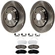 KIT-072924-2052 2-Wheel Set Front Brake Disc and Pad Kit, Plain Surface 5 Lugs 320.04 mm Ceramic, Includes (1) Brake Pad Set and (2) Brake Disc