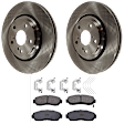 KIT-072924-2053 2-Wheel Set Front Brake Disc and Pad Kit, Plain Surface 5 Lugs 320.04 mm Ceramic, Includes (1) Brake Pad Set and (2) Brake Disc