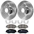 KIT-072924-2054 2-Wheel Set Front Brake Disc and Pad Kit, Plain Surface 5 Lugs 299.97 mm Ceramic, Includes (2) Brake Disc and (1) Brake Pad Set